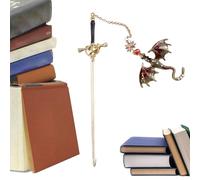 Segnalibro a forma di drago, 44 g, in ferro, per lettura, 20,5 x 6 x 7,2 cm, accessorio decorativo da collezione, design ispirato alla fantasia per amanti dei libri, adolescenti, adulti e regali