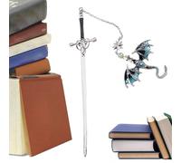Segnalibro a forma di drago, 44 g, in ferro, per lettura, 20,5 x 6 x 7,2 cm, accessorio decorativo da collezione, design ispirato alla fantasia per amanti dei libri, adolescenti, adulti e regali
