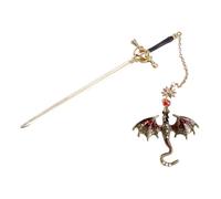 Segnalibro a forma di drago per adulti, da collezione, design decorativo intricato, struttura in metallo resistente, per libreria, accessorio da lettura e regalo letterario unico, 44 g, 20,5 x 6 x 7,2