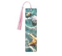 Segnalibro a forma di stella marina, con conchiglia, in legno, con nappa, per donne e uomini, per leggere le pagine, regali per gli amanti dei libri