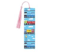 Segnalibro a forma di treno con camion carino segnalibro in legno con nappa, segnalibro per donne e uomini che leggono i marcatori di pagina regali per gli amanti dei libri