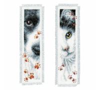 Segnalibro a punto croce Vervaco Cane e Gatto (set da 2) 2,4"""" x 8"""" PN-0155651