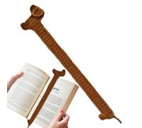 Segnalibro all'uncinetto - Segnalibro a forma di bassotto, grazioso bassotto marrone lavorato a maglia, segnalibro creativo per leggere cani - da lettura per uomini e donne amanti dei libri