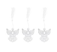 Segnalibro Angelo in Metallo Argento con Nappa, per Libri | Design Ispirazionale, Nastro di Raso Bianco e Scatola Regalo, per Bomboniere e Occasioni Speciali
