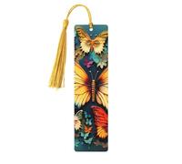 Segnalibro colorato con ricamo a farfalla in legno per uomini donne insegnanti regalo vintage artigianale artigianale segni di libri per leggere segnalibri da appendere etichette regalo ornamenti