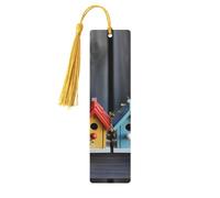 Segnalibro colorato in legno a forma di casette per uccelli primaverili per uomini donne insegnanti regalo vintage fatto a mano segni di libri per leggere segnapagine etichette regalo ornamenti