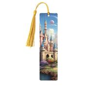 Segnalibro colorato in legno con castello per uomini, donne, insegnanti, regalo vintage, fatto a mano, segna libri per leggere pagine marcatori da appendere etichette regalo ornamenti segnalibri in