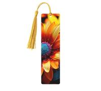 Segnalibro colorato in legno di girasole per uomini donne insegnanti regalo vintage fatto a mano segni di libri per leggere segnapagine etichette regalo ornamenti segnalibri in legno con nappa