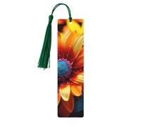 Segnalibro colorato in legno di girasole per uomini donne insegnanti regalo vintage fatto a mano segni di libri per leggere segnapagine etichette regalo ornamenti segnalibri in legno con nappa