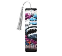Segnalibro colorato in legno graffiti per uomini donne insegnanti regalo vintage fatto a mano segni di libri per leggere segnapagine etichette regalo ornamenti segnalibri in legno con nappa
