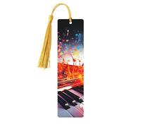 Segnalibro colorato per tastiera di pianoforte, nota musicale, in legno, per uomini, donne, insegnanti, regalo vintage, fatto a mano, segna libri per leggere le pagine, etichette regalo da appendere