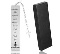 Segnalibro Comunione, Segnalibro in metallo personalizzato, regalo cristiano per donne, regalo di angelo custode, cresima/mutacher, per la Bibbia cattolica/evangelica (argento)