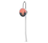 Segnalibro con ciondolo a forma di tramonto con ciondolo in metallo per gli amanti della lettura, regalo di apprezzamento degli insegnanti, San Valentino, festa della mamma, Natale, compleanno per