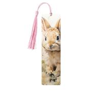 Segnalibro con fiore di coniglio pasquale segnalibro in legno con nappa, per donne e uomini, per leggere pagine, regali per gli amanti dei libri