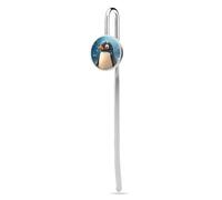 Segnalibro con pinguino nella neve con ciondolo in metallo da appendere, per gli amanti della lettura, regalo di apprezzamento degli insegnanti, San Valentino, festa della mamma, Natale, compleanno