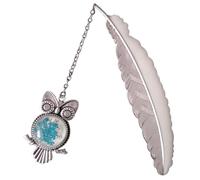 Segnalibro con piume 1 set, segnalibro in metallo con piume che brillano al buio, segnalibri vintage con arte unica del gufo, piccoli regali per donne, uomini, lettori e insegnanti