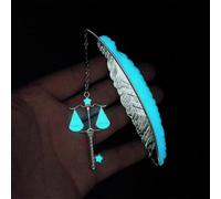 Segnalibro con piume zodiacali, regalo per donne e uomini, segnalibro in metallo che si illumina al buio della Bilancia, segnalibro luminoso con segno zodiacale costellazione oroscopo segnalibro