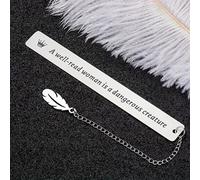 Segnalibro Con Slogan Con Lettere In Acciaio Inossidabile, Una Donna Colta È Una Creatura Pericolosa, Slogan Con Lettere, Segnalibro In Materiale In Acciaio Inossidabile Tagli Unica,Confezione da 2: a