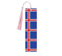 Segnalibro con stampa della bandiera dell'Islanda, 5 pezzi, simpatici segnalibri in legno per uomini e donne, marchio unico per leggere, regalo ideale