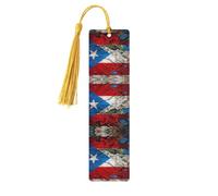 Segnalibro con stampa di bandiera di Porto Rico, 5 pezzi, graziosi segnalibri in legno per uomini e donne, unico segnalibro per leggere il regalo ideale