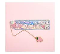 Segnalibro creativo con cartone animato, ragazza carina, fiore di ciliegio, sabbia mobile, righello plastica, dritto, set cancelleria regalo(B1)