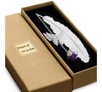 Segnalibro Creativo in Metallo a Forma di Piuma con Farfalla 3D, Segnalibro Vintage con Ciondolo di Fiore Secco, Segnalibri Classici Fatti a Mano