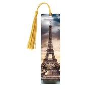 Segnalibro decorativo romantico con la Torre Eiffel di Parigi, segnalibri in legno con nappa, segnalibro per gli amanti dei libri, segnalibri di pagina, regali di lettura per donne e uomini, etichet