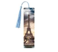 Segnalibro decorativo romantico con la Torre Eiffel di Parigi, segnalibri in legno con nappa, segnalibro per gli amanti dei libri, segnalibri di pagina, regali di lettura per donne e uomini, etichet