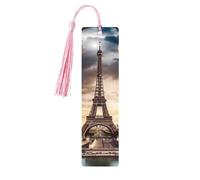 Segnalibro decorativo romantico con la Torre Eiffel di Parigi, segnalibri in legno con nappa, segnalibro per gli amanti dei libri, segnalibri di pagina, regali di lettura per donne e uomini, etichet