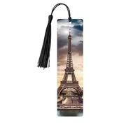 Segnalibro decorativo romantico con la Torre Eiffel di Parigi, segnalibri in legno con nappa, segnalibro per gli amanti dei libri, segnalibri di pagina, regali di lettura per donne e uomini, etichet