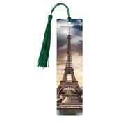 Segnalibro decorativo romantico con la Torre Eiffel di Parigi, segnalibri in legno con nappa, segnalibro per gli amanti dei libri, segnalibri di pagina, regali di lettura per donne e uomini, etichet