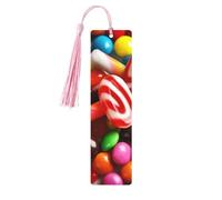 Segnalibro di caramelle colorate, segnalibri in legno con nappa, segnalibro per amanti dei libri, segnalibri di pagina, regali di lettura per donne e uomini, etichetta in legno fatta a mano.