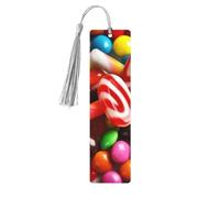 Segnalibro di caramelle colorate, segnalibri in legno con nappa, segnalibro per amanti dei libri, segnalibri di pagina, regali di lettura per donne e uomini, etichetta in legno fatta a mano.