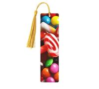 Segnalibro di caramelle colorate, segnalibri in legno con nappa, segnalibro per amanti dei libri, segnalibri di pagina, regali di lettura per donne e uomini, etichetta in legno fatta a mano.