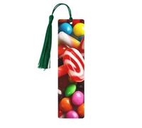 Segnalibro di caramelle colorate, segnalibri in legno con nappa, segnalibro per amanti dei libri, segnalibri di pagina, regali di lettura per donne e uomini, etichetta in legno fatta a mano.