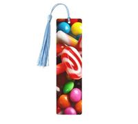 Segnalibro di caramelle colorate, segnalibri in legno con nappa, segnalibro per amanti dei libri, segnalibri di pagina, regali di lettura per donne e uomini, etichetta in legno fatta a mano.