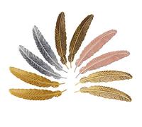 Segnalibro di Metallo a Piuma Semplice Elegante e Sottile Segnalibri Piuma Segnalibri a Forma di Piuma Libro Marcatore per Adulti e Bambini (5 Colori) 10 Pezzi