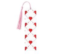 Segnalibro di San Valentino a forma di cuore rosso in legno con nappa, per donne e uomini, per leggere le pagine, regali per gli amanti dei libri