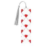 Segnalibro di San Valentino a forma di cuore rosso in legno con nappa, per donne e uomini, per leggere le pagine, regali per gli amanti dei libri
