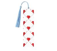 Segnalibro di San Valentino a forma di cuore rosso in legno con nappa, per donne e uomini, per leggere le pagine, regali per gli amanti dei libri