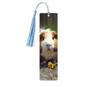 Segnalibro divertente in legno con porcellini d'India, segnalibro fai da te, in legno, con nappe colorate, etichette regalo in legno, regalo insolito per gli amanti dei libri, uomini e donne