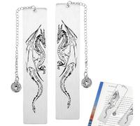 Segnalibro Drago, Segnalibro del dragone di spada,2PCS Regali per gli amanti della letteratura di lettura segnalibri in metallo,stile vintage, ciondolo in metallo,regali di lettura, compleanno