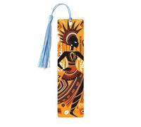 Segnalibro etnico con donne che ballano africane in legno con nappa, segnalibro per donne e uomini che leggono segnapagine, regali per gli amanti dei libri