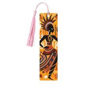 Segnalibro etnico con donne che ballano africane in legno con nappa, segnalibro per donne e uomini che leggono segnapagine, regali per gli amanti dei libri