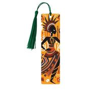Segnalibro etnico con donne che ballano africane in legno con nappa, segnalibro per donne e uomini che leggono segnapagine, regali per gli amanti dei libri