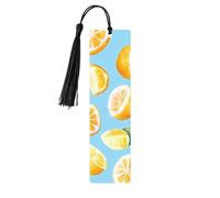Segnalibro giallo con limone estivo frutta segnalibro in legno con nappa, per donne e uomini, per leggere pagine, regali per gli amanti dei libri