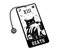 Segnalibro gotico con gatto di Halloween, segnalibri horror spettrali, per donne, uomini, adolescenti, regali horror oscuri, accessori gotici raccapriccianti, regali horror per gli amanti dei libri