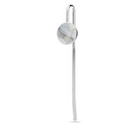 Segnalibro in acciaio inox con venature in lamina d'oro con texture in marmo bianco, segnalibro con vetro di cristallo, per lettori scolastici, forniture per ufficio