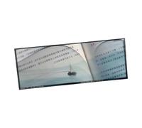 Segnalibro in acrilico con vista sul mare, trasparente ma semitrasparente, ideale come accessorio di lettura per lettori e studenti per l'inizio della scuola