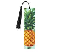 Segnalibro in legno a forma di ananas con frutto tropicale e ciondolo a nappa, unico segnalibro fatto a mano, ideale come regalo di compleanno